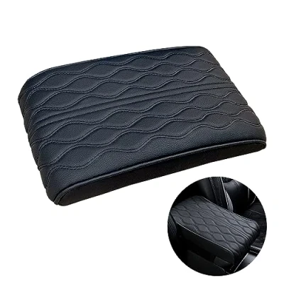 Image of Naapesi Car Armrest Pad, Cushion Memory Foam Center Console Cover Waterproof Universal Protector for Most Vehicle, SUV, Truck, (Black)