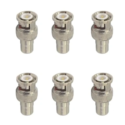 Image of Qiandduo 6PCS BNC to AV Femal Connector Metal Male Compatible RCA Female Video Adapter Connection for CCTV Security Camera Surveillance System Monitor TV DVRS Cameras