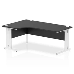 Image of Impulse 1800 LH Crescent Desk Black/White Cable Managed Leg
