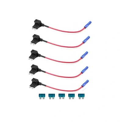 Image of KOLACEN Automotive Car Truck 5 Pieces 16 Gauge Add a circuit Fuse TAP Adapter for Regular Standard Blade Type + 15Apm