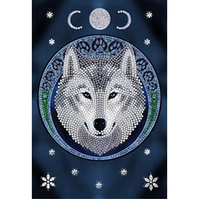 Image of STC Stores/Craft Buddy Crystal Art/Diamond Painting Decorative Notebook Kit (Lunar Wolf Anne Stokes)