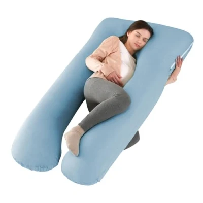 Image of Wndy&#039;s Dream Pregnancy Pillow for Sleeping, U Shaped Maternity Pillow, Full Body Support Back, Hips, Legs Pregnant Women, With Removable Cover (Grey)