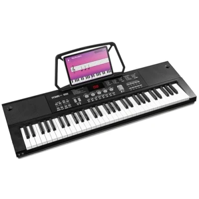 Image of MAX KB15 Electric Keyboard for Kids 61 Key Beginner Music with Microphone, Portable Electronic Keyboard, Perfect Children’s 6 Months Online Lessons