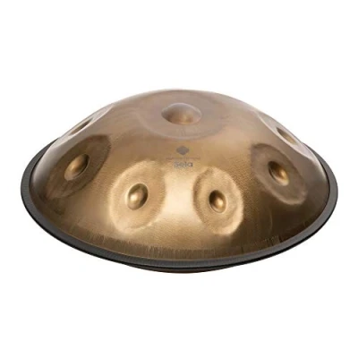 Image of SELA Harmony Handpan E Kurd I Handmade Premium Quality Suitable for Beginners &amp; Professionals Stainless Steel Percussion Instrument Includes Padded Bag Pantam SE 303 Gold