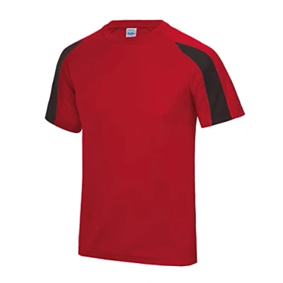 Image of AWDis Contrast Cool T Fire Red/Jet Black