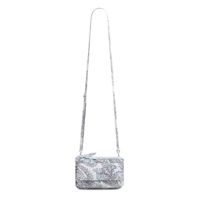 Image of Vera Bradley Cotton Wallet Crossbody Purse with RFID Protection, Soft Sky Paisley, One Size