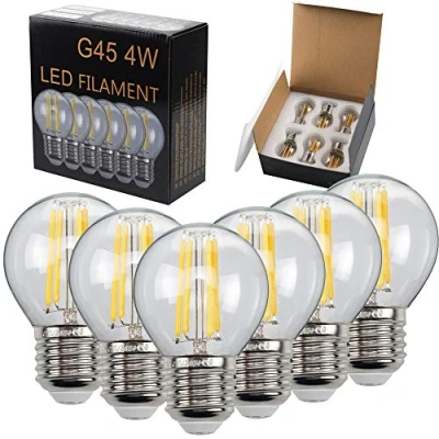 Image of TIANFAN 6 Pack Led Bulb G45 2700K Warm White Globe Filament E27 220/240V Edison Chandelier Light (4)