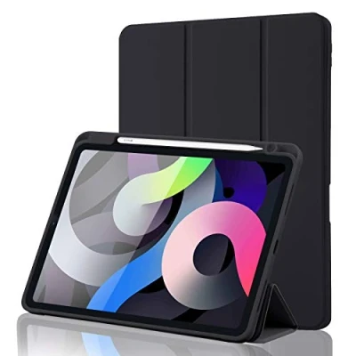 Image of Case for iPad Air 11 Inch 2024 / 6th 5th 4th Generation 2022/2020 10.9 with Pencil Holder, Smart Stand Cover Case, Support Apple Charging Auto Wake/Sleep Black