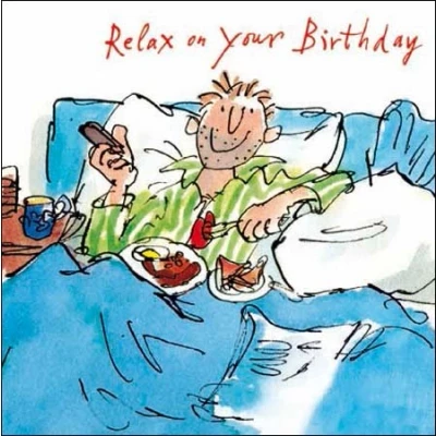 Image of Quentin Blake Birthday Card Breakfast in Bed (WDM5951)