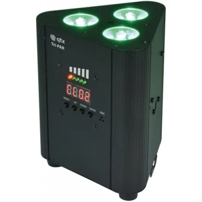 Image of QTX Portable Tri PAR Uplighter with Rechargeable Battery