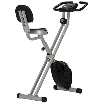 Image of HOMCOM Exercise Bike Fitness Bicycle Indoor trainer Foldable 8 level Magnetic Resistance Adjustable w/LCD Monitor Pulse Sensor