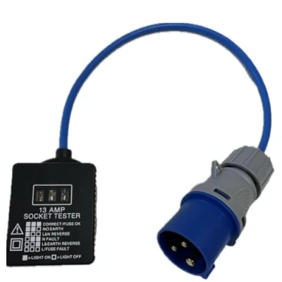 Image of K M Electronics CARAVAN MOTORHOME CAMPING CAMPSITE TENT 16A SOCKET TESTER MAINS HOOK UP CABLE