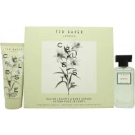 Image of Ted Baker Floret Celeste Gift Set, Fragrance EDT with Aromatic Musk Scent and Body Lotion Nourishing Olive Fruit Oil Vitamin E 100ml