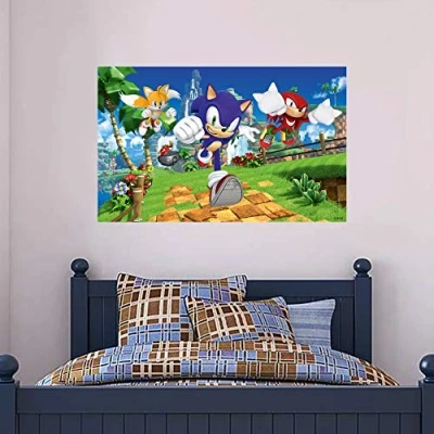 Image of Beautiful Game Sonic The Hedgehog Wall Mural and Characters SONIC10 Art Vinyl Decal (60cm width x 35cm height)