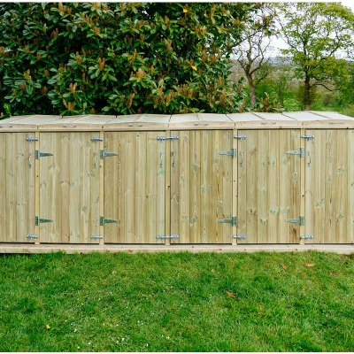 Image of The Garden Village Shireburn Sextet Wheelie Bin Store 240/140/140/140/140/140L