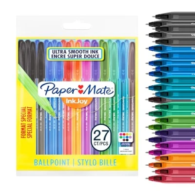 Image of Paper Mate InkJoy 100ST Ballpoint Pens Medium Point (1.0mm) Assorted Fun Colours 27 Count