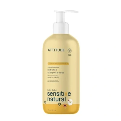 Image of ATTITUDE Body Lotion for Baby with Sensitive Skin, EWG Verified Moisturizer, Plant and Mineral Based Ingredients, Vegan, Enriched Oat, Unscented, 473 mL