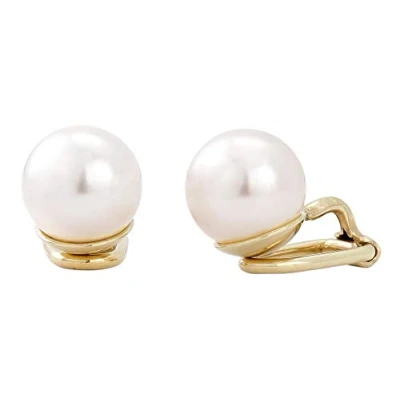 Image of Traveller clip earring 10mm cream Swarovski pearl 22ct gold plated 714010