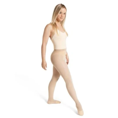 Image of Capezio Ultra Soft Transition Tight®, Tights For Women, Footless or Footed Women’s Dance Performance, Versatile &amp; Supportive Self Knit Waistband Nude, XXL