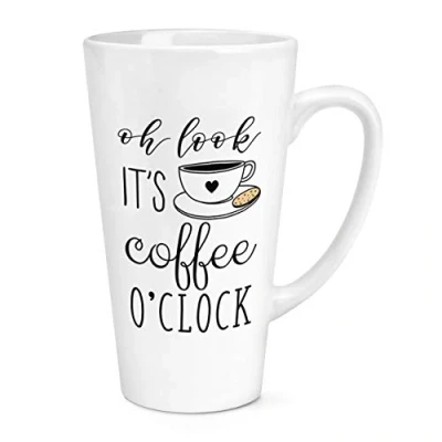 Image of Gift Base Oh Look It&#039;s Coffee O&#039;Clock 17oz Large Latte Mug Cup
