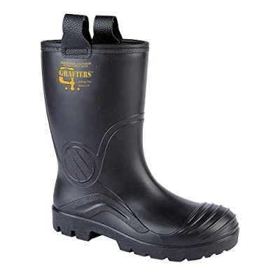 Image of Grafters M928A Mens Wellington Safety Boots Black UK 8
