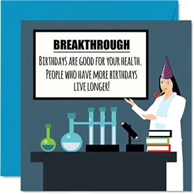 Image of Funny Birthday Cards for Men Women Live Longer Rude Card Dad Mum Auntie Uncle Brother Sister Grandad Gran, 145mm x Joke Humour 30th 40th 50th 60th Bday Greeting