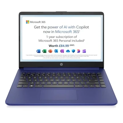 Image of HP Stream 14&quot; Laptop , Intel N4120 Processor 4 GB RAM 128 SSD UHD Graphics HD Display Dual Speakers Microsoft 365 Personal 12 month included Win 11 Indigo Blue 14s dq0033sa