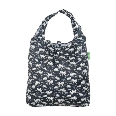 Image of ECO CHIC Lightweight Foldable Reusable Shopping Bag Water Resistant Tote (Landrovers Black)