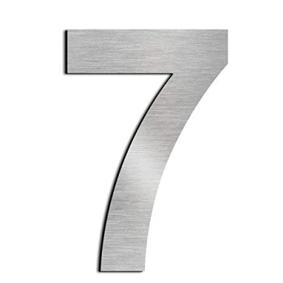 Image of nanlyiau House numbers door Stainless Steel number Made of Solid 304 Floating Appearance in Easy to Install 5in/12.5cm(Silver 5in7)