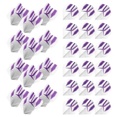 Image of WINMAU Prism Alpha Design Extra Thick dart flights 10 sets per pack (30 in total) (White &amp; Purple)