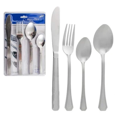 Image of New 32PC Cutlery Set Kitchen Stainless Steel Tableware Dining KIT Spoon Fork Knife Durable Long Lasting Home Catering RESTARAUNT