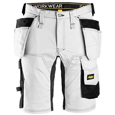 Image of Snickers AllroundWork Stretch Shorts Holster Pockets White/Black 56