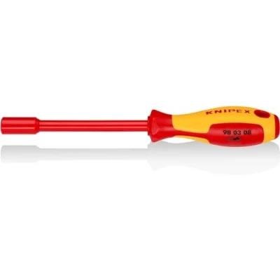 Image of Knipex Nut Driver with screwdriver handle burnished, insulating multi component handle, VDE tested 237 mm 98 03 08