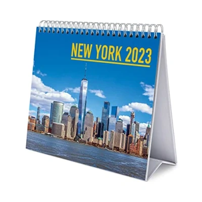 Image of Grupo Erik New York Calendar 2023, Desktop 2023 Travel Desk 12 Month Planner, 7 x 8 inches / 18 20 cm