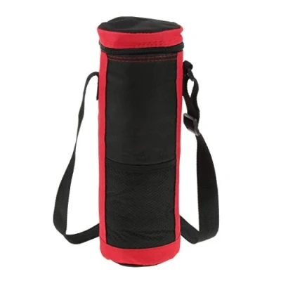 Image of 2L Insulated Bottle Drink Wine Carrier Tote Bag Travel Picnic Cooler with Strap Red