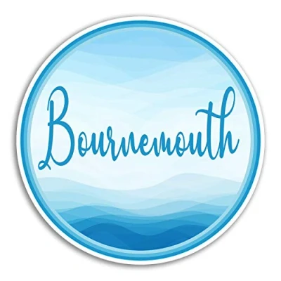 Image of 2 x 10cm Bournemouth Vinyl Stickers UK Travel Sticker Laptop Luggage #18709 (10cm Wide)