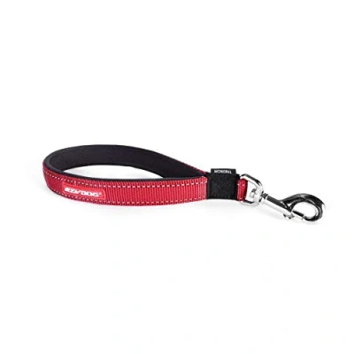 Image of EZYDOG Neo Mongrel Dog Lead for Large Dogs, Heavy Duty Snap Clip, Traffic Control, Soft Neoprene Comfort Handle, Reflective Stitching (12 inch, Red)