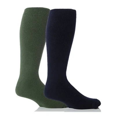 Image of 2 Pairs of Mens &#039;David James&#039; Gentle Grip Top Wellington Welly Wellie Boot Socks / UK Size 7 12 Eur 40 47