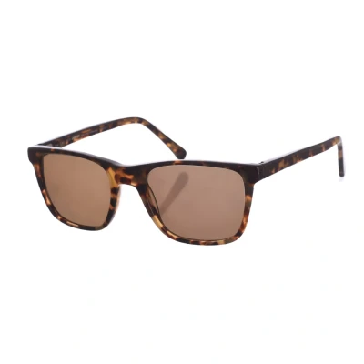 Image of Zen Mens Rectangular shaped acetate sunglasses Z445 men Brown One Size