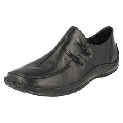 Image of Rieker L1751 Celia Soft Leather Slip on Shoes with Square Toe Shape (Black, UK Footwear Size System, Adult, Women, Numeric, Medium, 3.5)