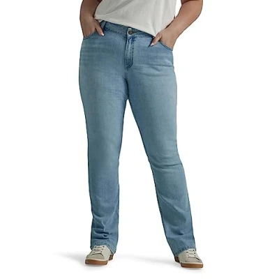Image of Lee Women’s Plus Size Legendary Mid Rise Bootcut Jean, Skygazing, 22 Long