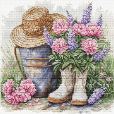 Image of Luca S Cross Stitch Kit Garden Decor, B7036, Counted for Adults, Needlecraft and Embroidery