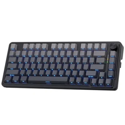 Image of Redragon K673 GB 75% Wireless Gasket RGB Gaming Keyboard, 3 Modes 81 Keys PBT Compact Mechanical Keyboard w/Hot Swap Socket, Dedicated Knob Control &amp; 5 Layer Noise Dampening, Custom Linear Switch