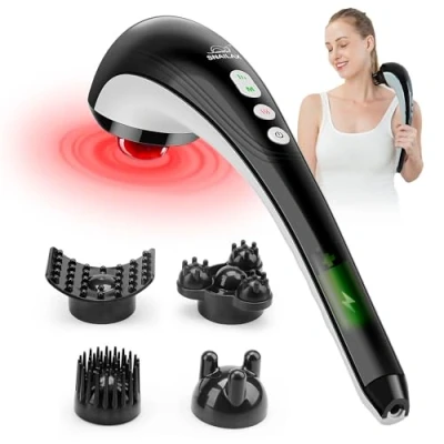 Image of SNAILAX Cordless Handheld Deep Tissue Massager with Heating Rechargeable Portable Wireless Electric Percussion Full Body for Muscles, Neck, Shoulder, Back,Gifts Women,Men