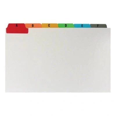Image of 5 Star Office Guide Card Set A Z Reinforced 8x5in 203x127mm White with Tabs Multicoloured+Free Finchley Refell Pen