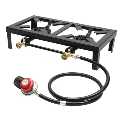 Image of Charocean Double Burner Camping Stove Portable Gas 16000W Cooker Hob for Restaurant Catering, Patio Camp BBQ