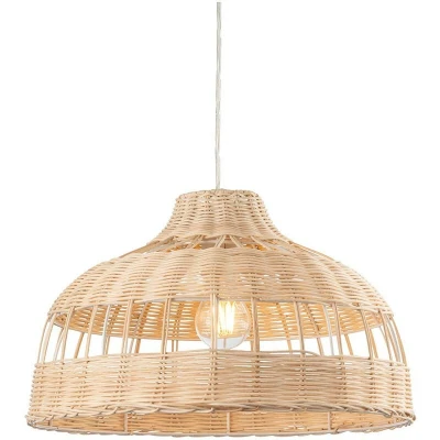 Image of Dome Pendant Light Natural Rattan