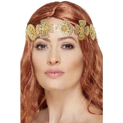 Image of Smiffys Medieval Headband, Gold, Legends &amp; Myths Fancy Dress, Dress Up Accessories