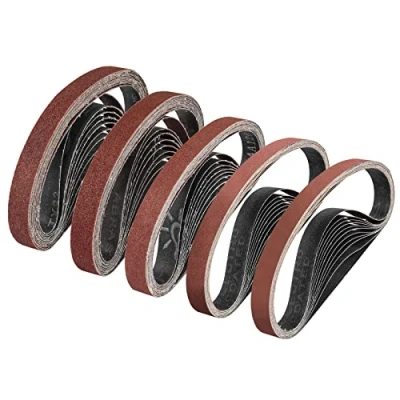 Image of Sruhrak Sanding Belt 20 x 520 mm, Set of 5 Each 60/80/120/240/400 for Sander Machine, Best Wood and Paint (Pack 25)
