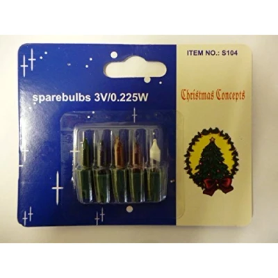 Image of MRS CHRISTMAS LTD 4 Push in Coloured Spare Bulbs 3v 0.225w + 1 Fuse Bulb